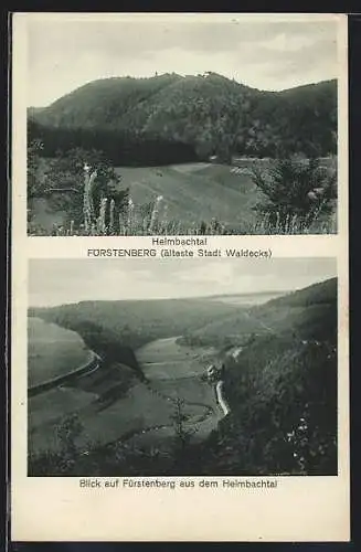 AK Fürstenberg / Waldeck, Blick in das Heimbachtal