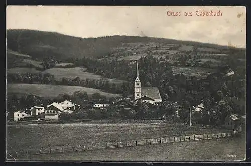 AK Taxenbach, Panorama mit Kirche