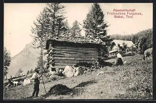 AK Fulpmes /Stubai, Alpenwirtschaft Frohneben