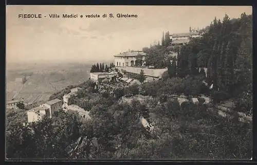 AK Fiesole, Villa Medici e veduta di S. Girolamo