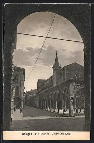 AK Bologna, Via Mazzini, Chiesa dei Servi