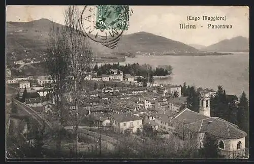 AK Meina /Lago Maggiore, Panorama