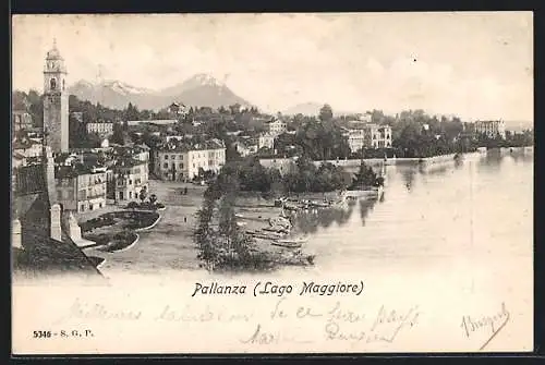 AK Pallanza /Lago Maggiore, Hafenansicht mit Booten