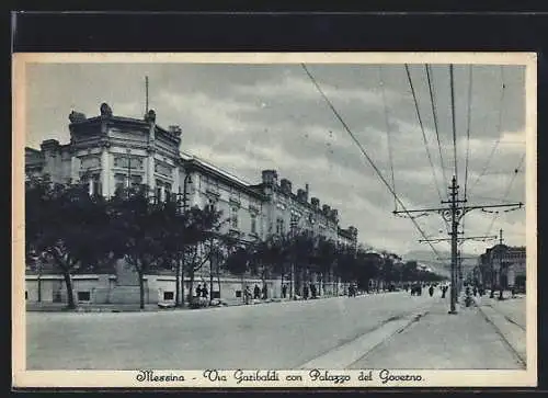 AK Messina, Via Garibaldi con Palazzo del Governo