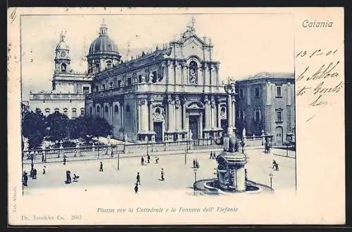 AK Catania, Piazza con la Cattedrale e la Fontana dell` Elefante