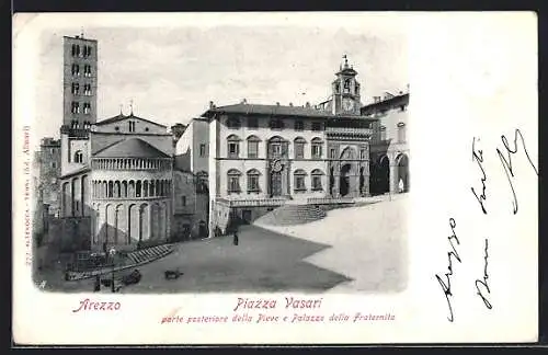 AK Arezzo, Piazza Vasari parte posteriore della Pieve e Palazzo della Fraternita