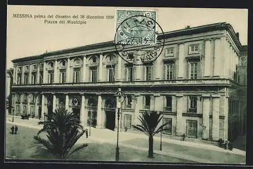 AK Messina, Piazza del Municipio prima del disastro 1908