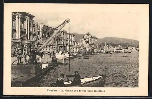 AK Messina, La Marina con rovine della palazzata