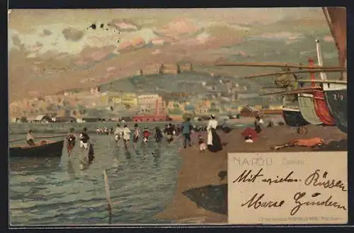 Künstler-AK Napoli, Carmine, Partie am Strand