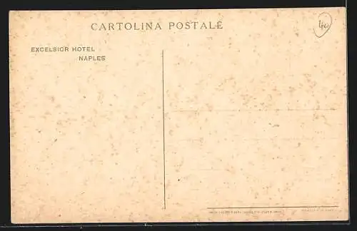 AK Naples, Excelsior Hotel, Blick von Ufer auf Boote und Autos