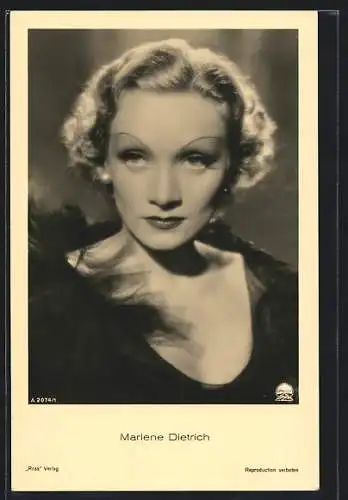AK Schauspielerin Porträt Marlene Dietrich