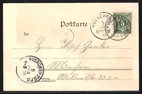 Lithographie Weingarten / Württ., Kaserne, Kaiserstein, Evang. Kirche