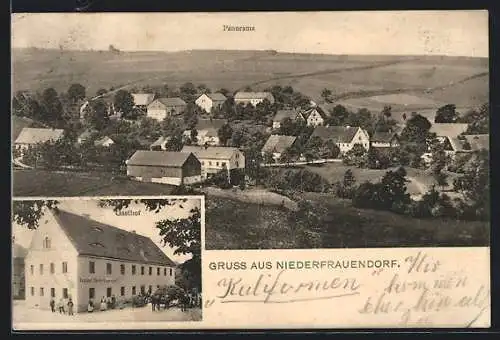 AK Niederfrauendorf, Gasthof, Panorama