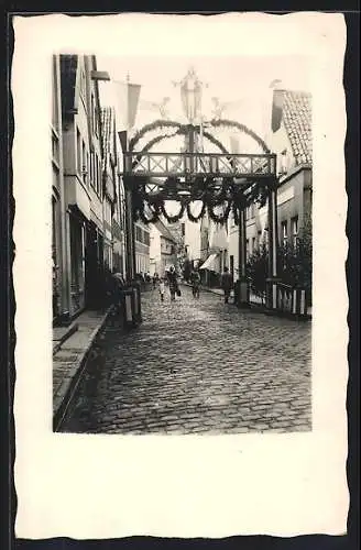 Foto-AK Warendorf, Festbogen Maria Himmelfahrt