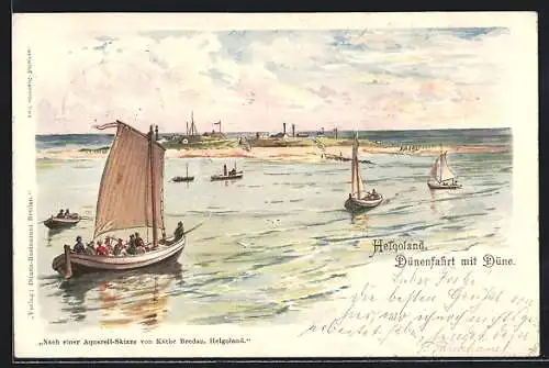 AK Helgoland, Dünenfahrt mit Düne