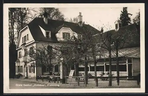 AK Freilassing, Grenz Gasthaus Zollhäusl, Olex Tankstelle