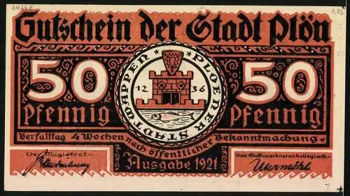Notgeld Plön 1921, 50 Pfennig, Glavina fordert Heinrich auf, ihren Mann Kruto umzubringen