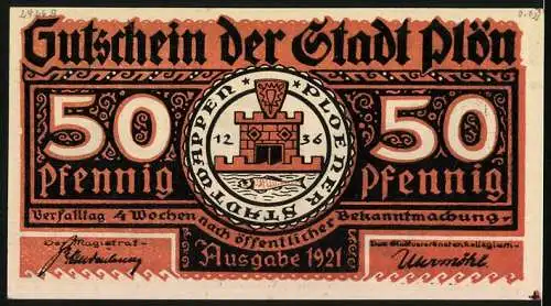 Notgeld Plön 1921, 50 Pfennig, Die Holsten dringen 1139 in Plön ein