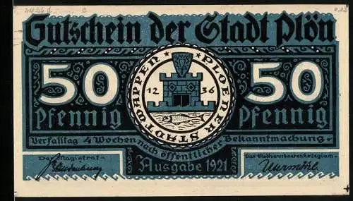 Notgeld Plön 1921, 50 Pfennig, Galvina fordert Heinrich auf, Kruto umzubringen