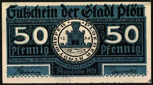 Notgeld Plön 1921, 50 Pfennig, Die Holsten dringen 1139 in Plön ein