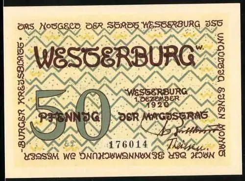 Notgeld Westerburg 1920, 50 Pfennig, Das Irmtrautsche Vasallenhaus