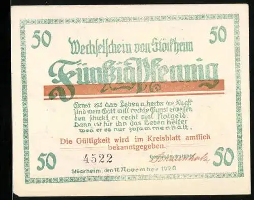Notgeld Stöckheim 1920, 50 Pfennig, Die lustigen Musikanten