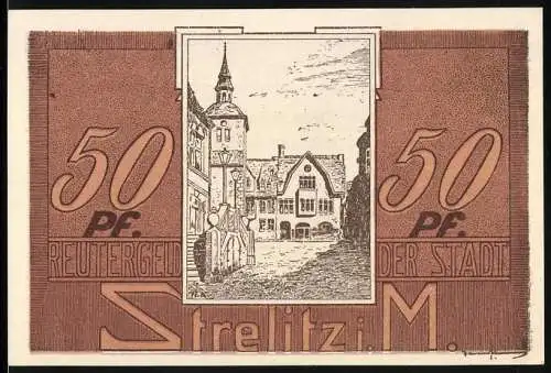 Notgeld Strelitz i. M. 1922, 50 Pfennig, Rathaus