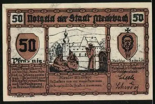 Notgeld Medebach 1921, 50 Pfennig, Bauer bei der Arbeit