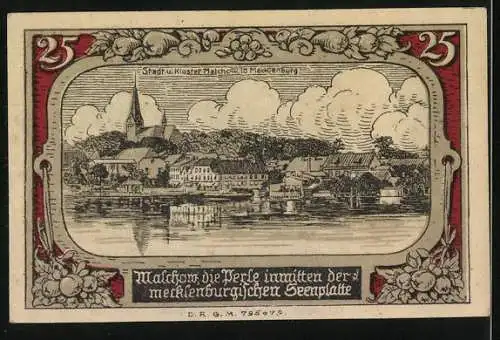 Notgeld Malchow in Mecklenburg, 25 Pfennig, Stadtwappen