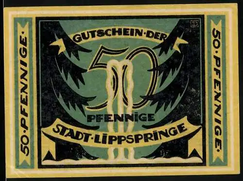 Notgeld Lippspringe 1921, 50 Pfennig, Frauen trinken am Bach