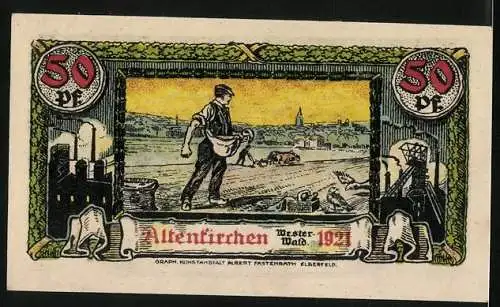 Notgeld Altenkirchen /Westerwald 1921, 50 Pfennig, Wappen