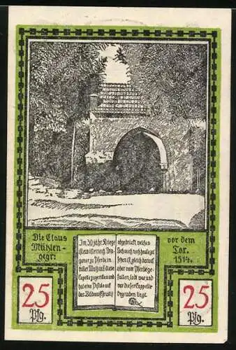 Notgeld Soldin 1921, 25 Pfennig, Domkirche, Tor