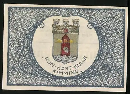 Notgeld Westerland 1920, 50 Pfennig, Wappen mit Leuchtturm