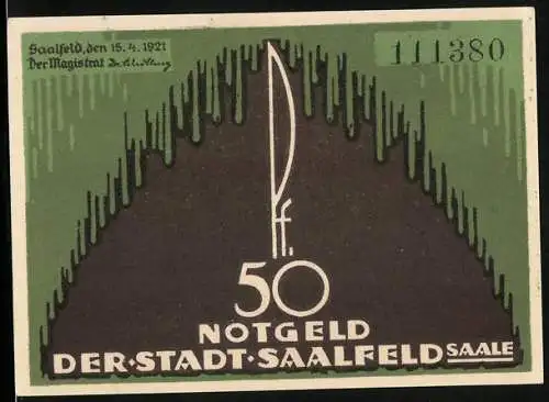 Notgeld Saalfeld /Saale 1921, Partie am Rathaus
