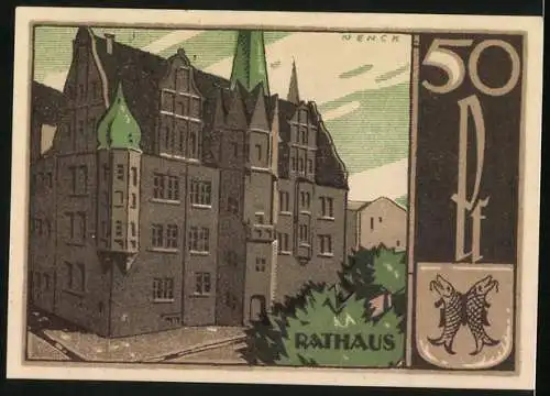 Notgeld Saalfeld /Saale 1921, Partie am Rathaus