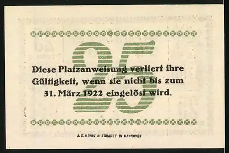 Notgeld Swinemünde 1920, 25 Pfennig, Stadtwappen