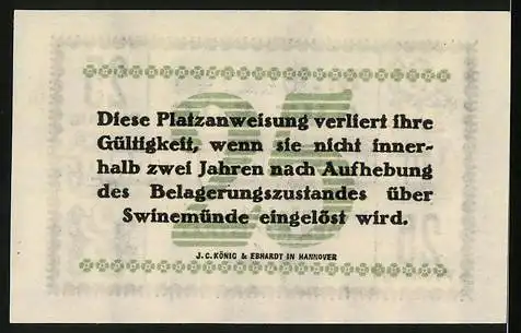 Notgeld Swinemünde 1919, 25 Pfennig, Stadtwappen