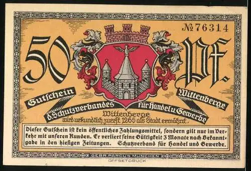 Notgeld Wittenberge, 50 Pfennig, Das Lyceum