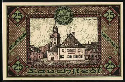 Notgeld Bad Lauchstedt 1919, 25 Pfennig, Blick auf das Goethe-Theater