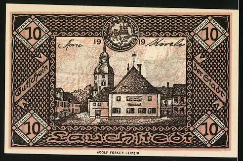 Notgeld Bad Lauchstedt 1919, 10 Pfennig, Blick in den Schlosshof
