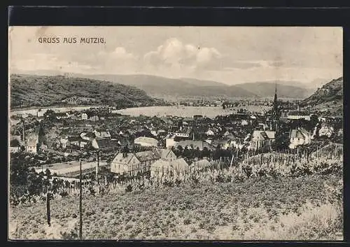 AK Mutzig, Ortsansicht mit Umgebung