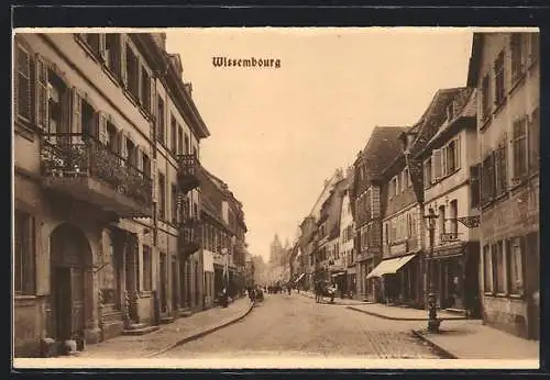 AK Wissembourg, Strassenpartie im Stadtkern