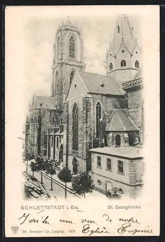 AK Schlettstadt i. Els., Ansicht der St. Georgkirche