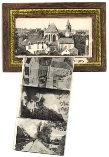 Leporello-AK Chatillon-Coligny, Eglise, La Vieille Prison, l`Ancien grenier a sel