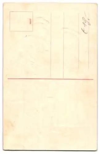 Stoff-Präge-AK Paar in Tracht, Schürze aus echtem Stoff