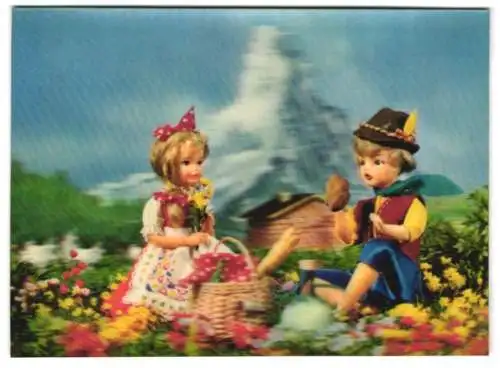 3D-AK junges Paar bei einem Picknick