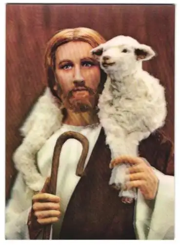 3D-AK Jesus mit einem Schaf über der Schulter