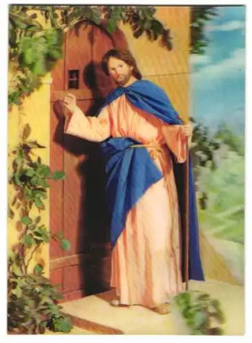 3D-AK Christ Knocking, Christus klopft an eine Tür