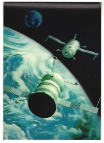 3D-AK Satellit Soyuz 1 auf der Erdumlaufbahn
