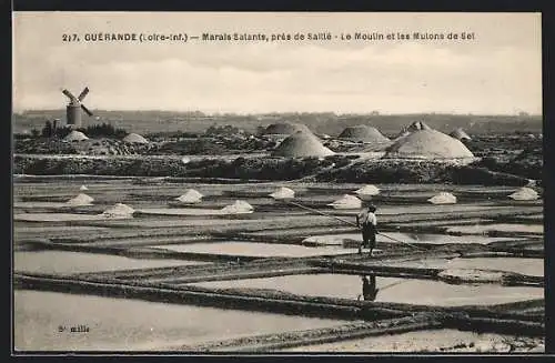 AK Guérande, Marais Salants, Le Moulin et les Mulons de Sel